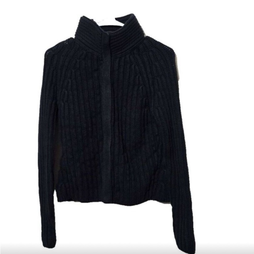 Banana Republic Black Cable Knit Cardigan. Cotton Cashmere. Blend